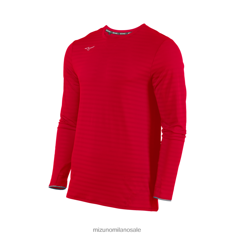 manica lunga eco atletica Mizuno uomini 22L8T81444 abbigliamento rosso(1010)