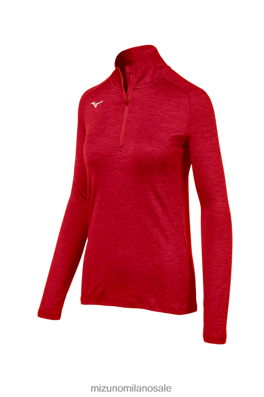 alfa 1/2 zip Mizuno donne 22L8T82057 abbigliamento rosso(1010)