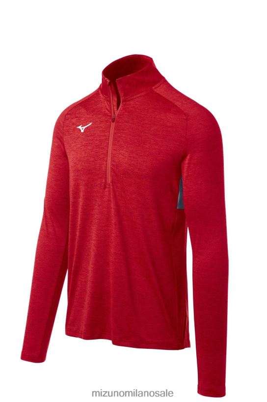 alfa 1/2 zip Mizuno uomini 22L8T81326 abbigliamento rosso(1010)