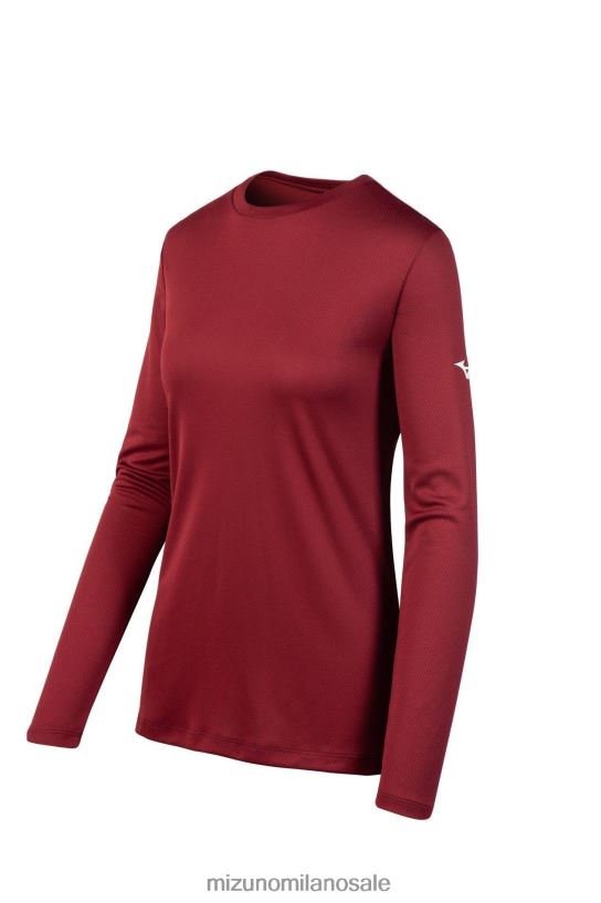 maglietta a maniche lunghe Mizuno gioventù 22L8T81519 abbigliamento cardinale(1212)